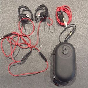 Beats by Dr. Dre Earphones with Case - Black and Red
